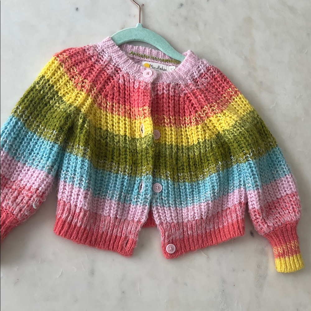 Mimi boden Colorful Striped Knit Cardigan